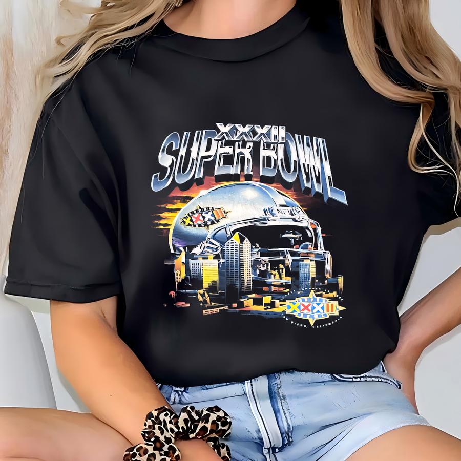 Vintage Super Bowl Xxxii T Shirt Tee Size Xtra Large Xl Football San Diego California Green Bay Denver Broncos 1990s 90s T-shirt