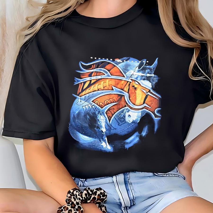 Vintage Denver Broncos T Shirt Tee Pro Player Size Large L Football Colorado John Elway Super Bowl 1990s 90s T-shirt