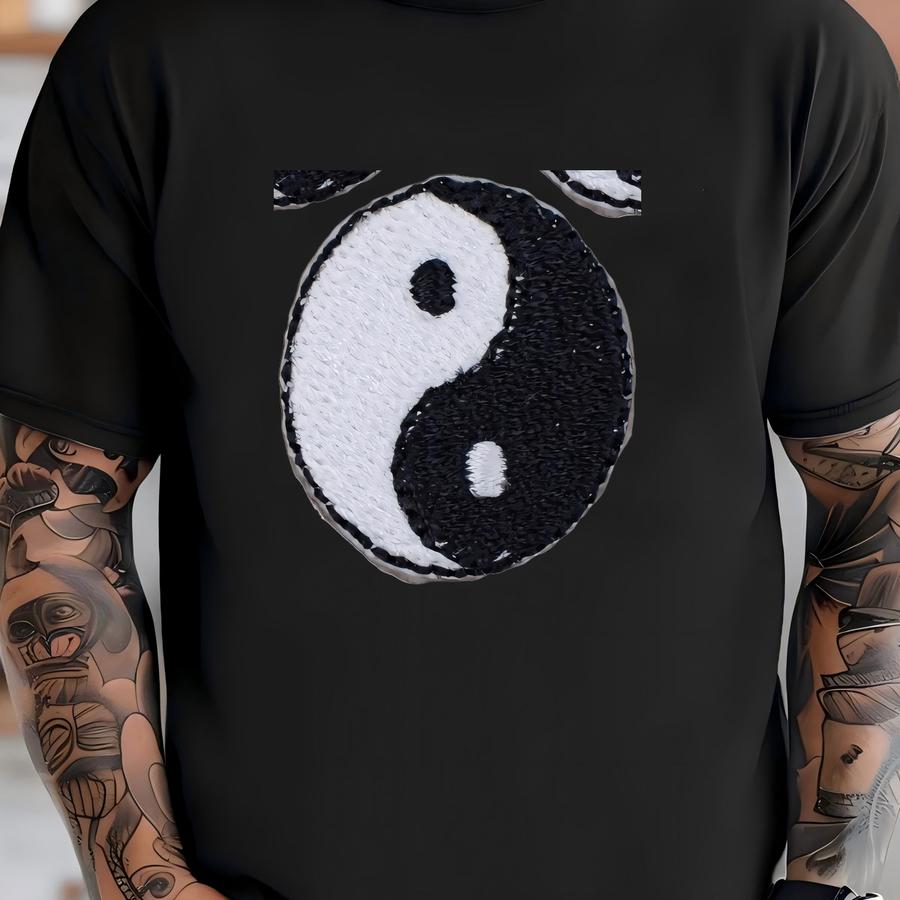Mini Yin Yang Applique Patch - White Black Circle Badge 1 T-shirt