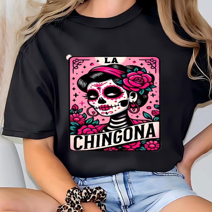 La Chingona Tarot Card Hoodie,latina Mexican Shirt, Funny Mother Shirt,spanish Chola Skull Hoodie, Latina Vintage Hoodie,la Chingona Tee T-shirt
