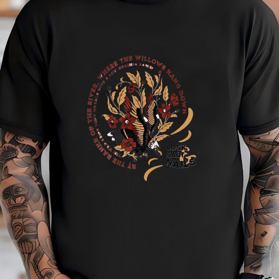 Rock Salt And Nails Western Tee, Childers Merch Tyler Concert Tee, Cowboy Cowgirl Western By The Banks Of The River Wild Birds They Warble T-shirt