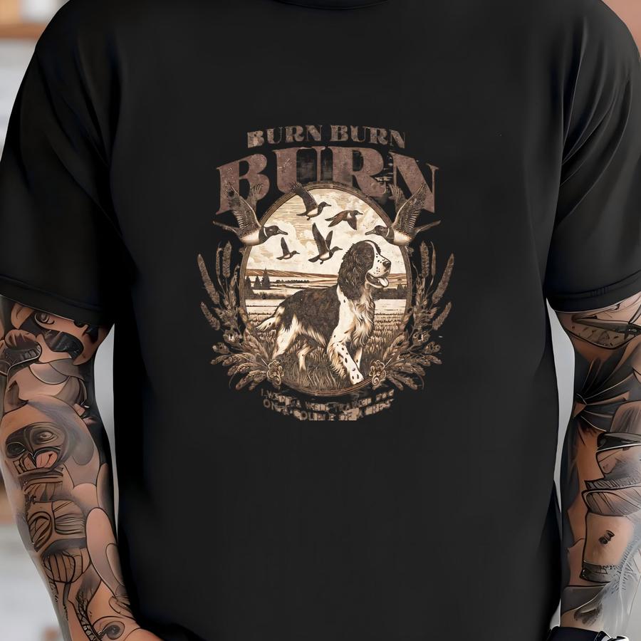 Burn Burn Burn Vintage Western Tee, Oklahoma Red Dirt Concert Cowboy Cowgirl, I Want A Well Trained Dog On A Couple Of Acres, Men's Zlb Tee T-shirt