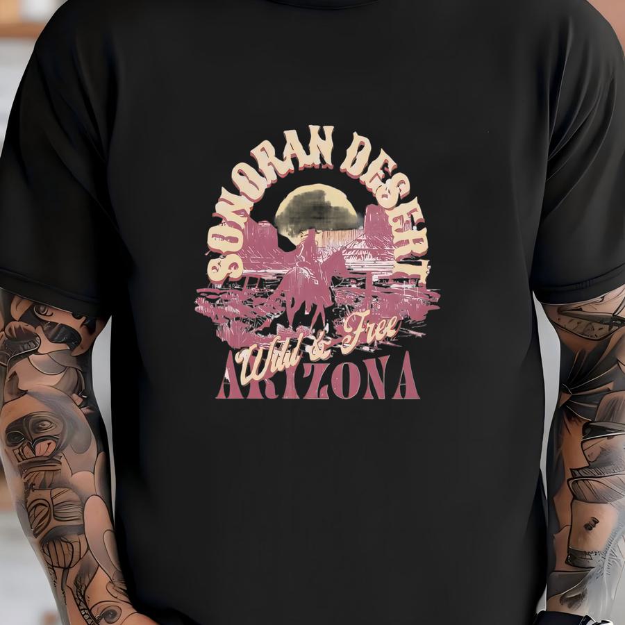 Sonoran Desert Shirt, Desert Shirt, Cactus Shirt, Arizona Shirt, Western Graphic Tee, Adventure Shirt, Cowgirl Shirt, Wild West Hoodie T-shirt