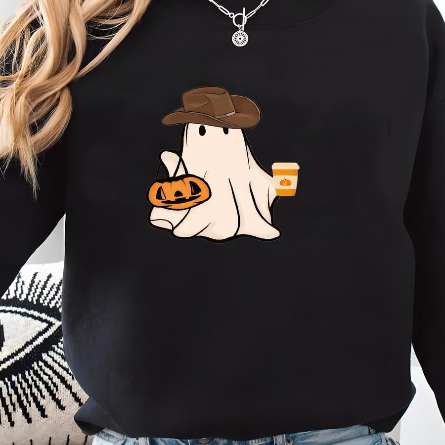 Ghost Fall Pumpkin Sweatshirt, Fall Pumpkin Crewneck, Cute Ghost Pumpkin Shirt, Fall Crewneck, Autumn Sweatshirt, Country Ghost Sweatshirt