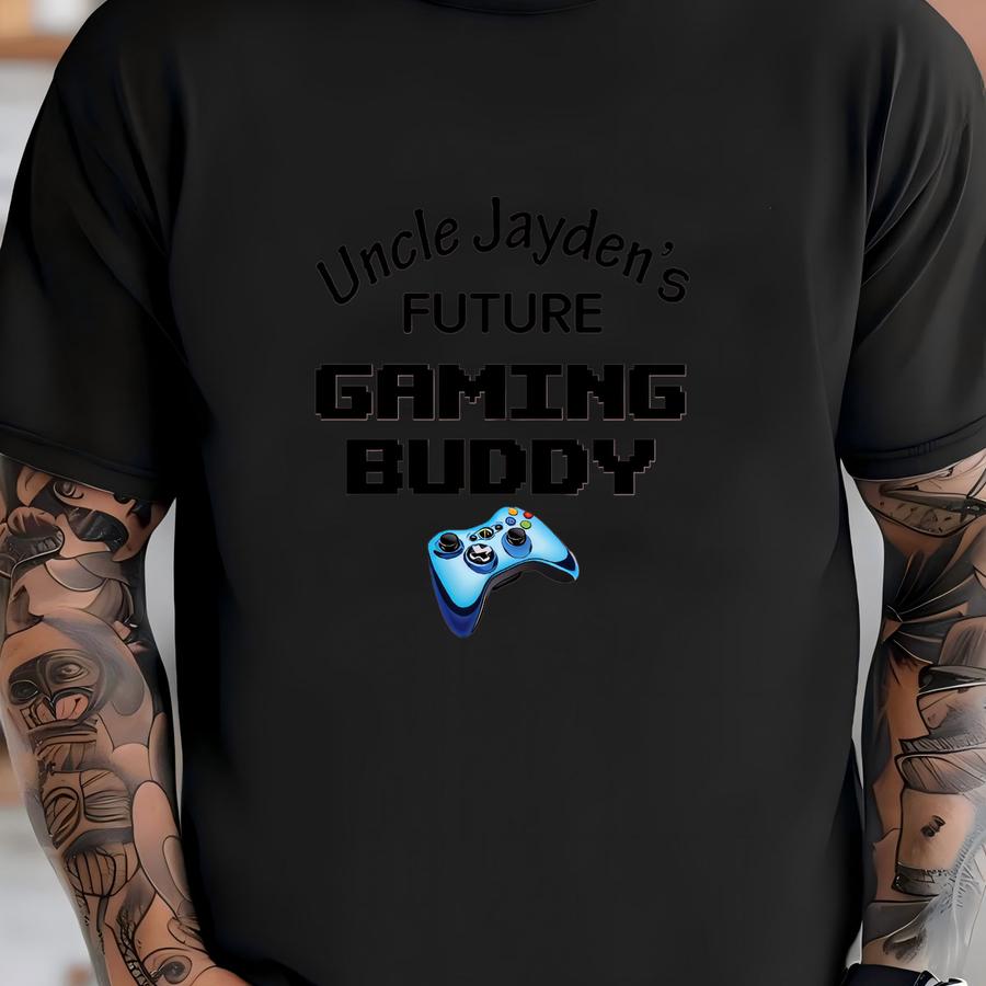 Custom Uncle's Name Romper Sweatshirt, Gamer Uncle Baby Romper, Uncle's Future Gaming Buddy Bodysuit, Newborn Outfit T-shirt