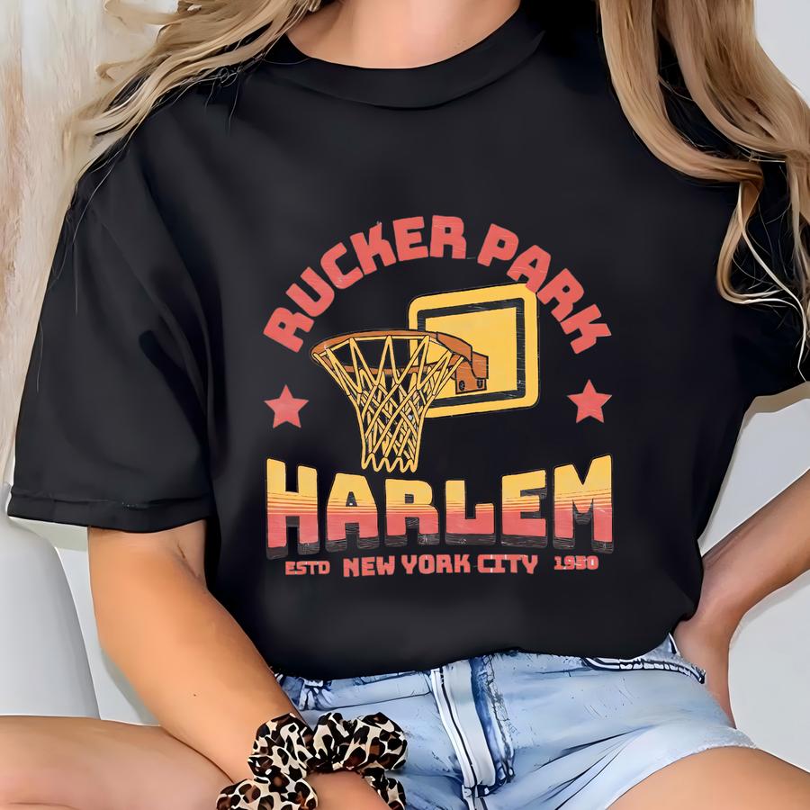 Retro Rucker Park Harlem Hoodie: Vintage Nyc Souvenir Tee T-shirt
