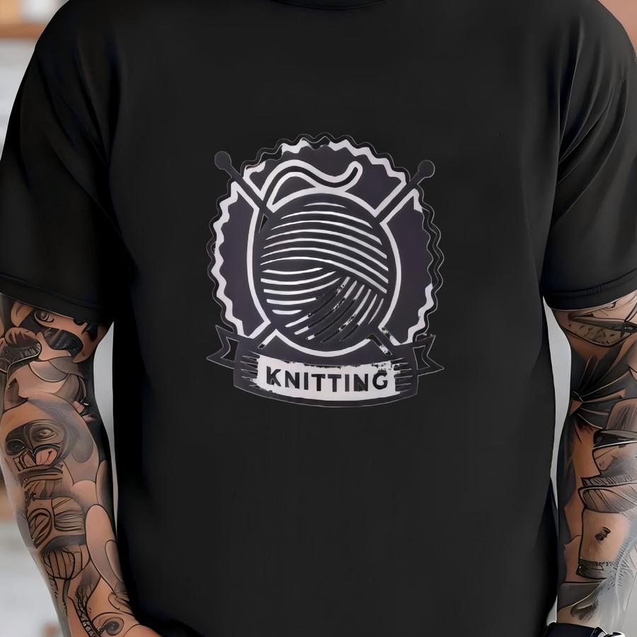 Knitting Pattern Top Bamboo Needles Yarn Bind Off Cast On Decrease Garter Stitch Gift For Her Gift For Him Mug Cup Coffee Tea Mens Mid-we... T-shirt