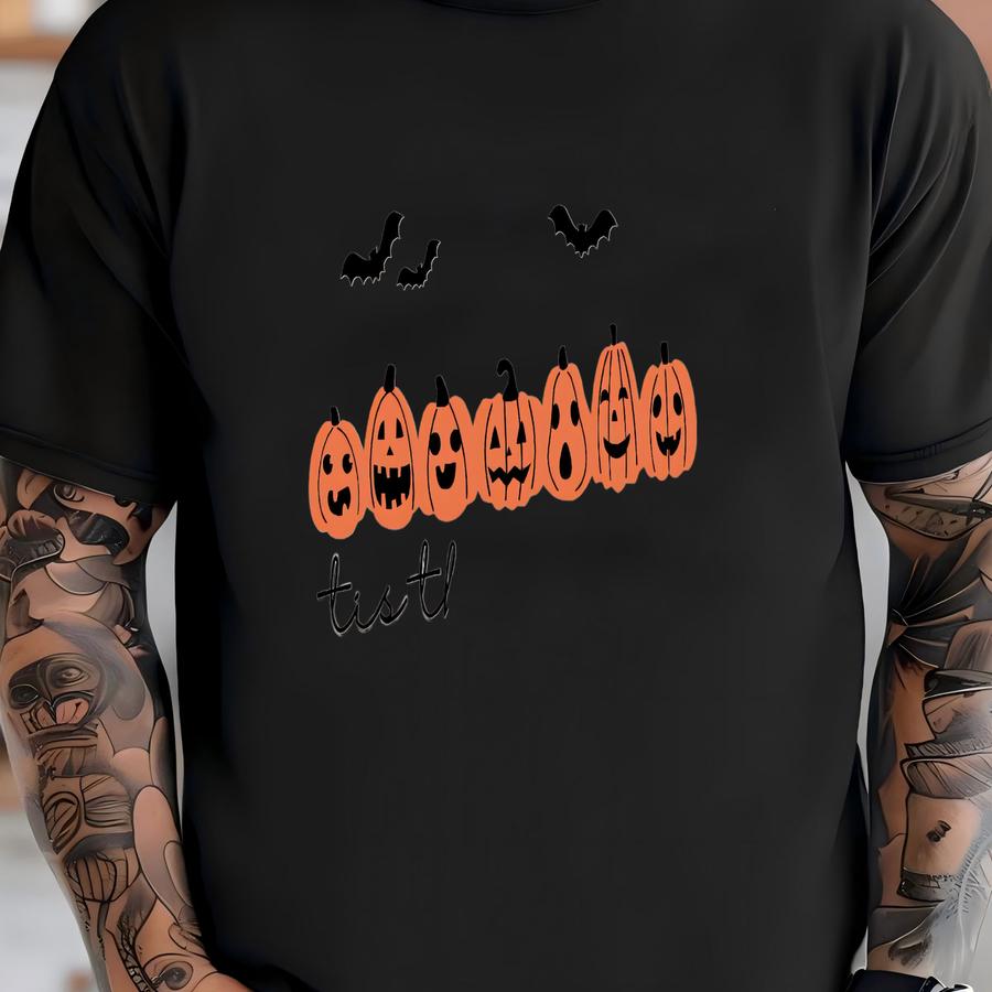 Tis The Season Halloween Sweatshirt: Pumpkin Bats Design T-shirt