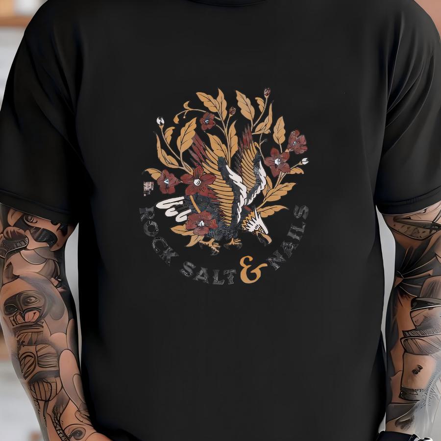 Rock Salt And Nails Tee, Polyester Canvas, Western Vintage Music, By The Banks Of The River, Country Accessories, Childers Merch T-shirt