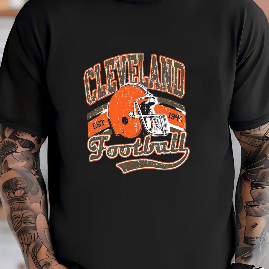 Cleveland Football Vintage Long Sve Shirt, Retro Style, Oversized Fit, Unisex Football, Game Day, Sports Fan Gift, Ohio T-shirt