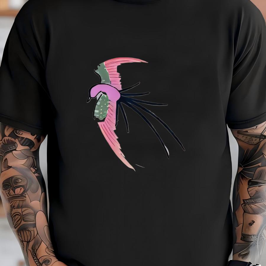 Rare!! Vintage Bird Floral Flower Polyester Scarf (26.5 X 26.5) Japanese 70s 80s T-shirt