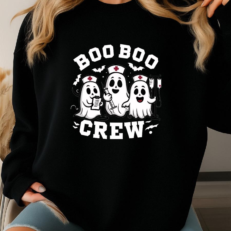 Boo Boo Crew Shirt, Halloween Shirt, Halloween Nurse Shirt, Funny Halloween Shirt, Nurse Halloween Shirt, Nurse Gift For Nursing Student Sweatshirt
