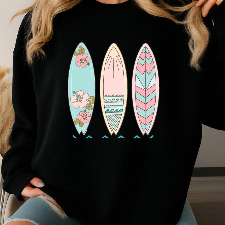 Pensacola Beach Surfboards Casual Unisex T-shirt Sweatshirt