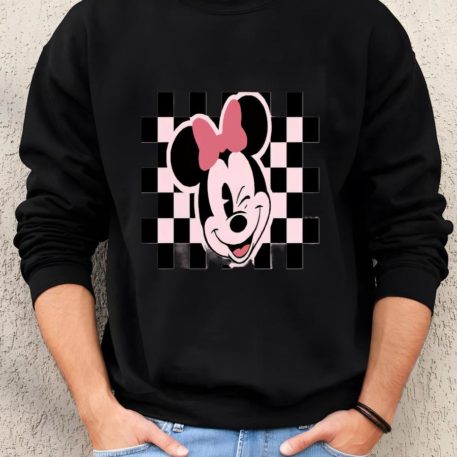 Checkered Shirt, Retro Mouse Shirt, Girl Shirt, Girl Trip Shirt, Vintage Shirt, Women Shirt Gifts Sweatshirt
