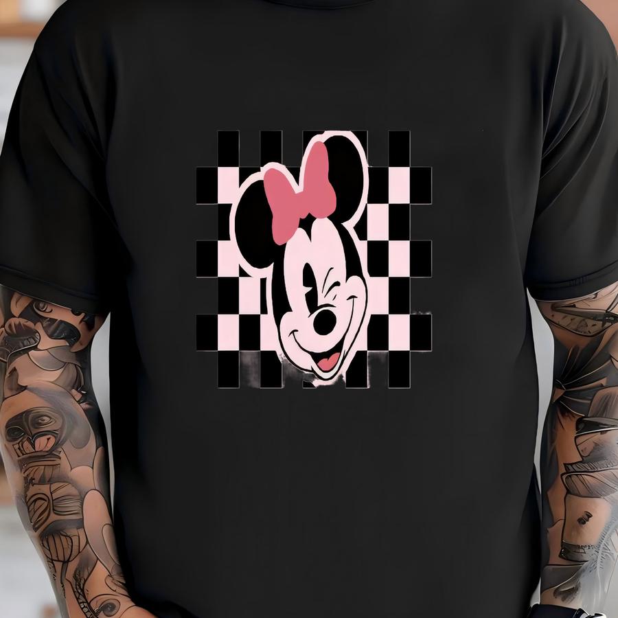 Checkered Shirt, Retro Mouse Shirt, Girl Shirt, Girl Trip Shirt, Vintage Shirt, Women Shirt Gifts T-shirt