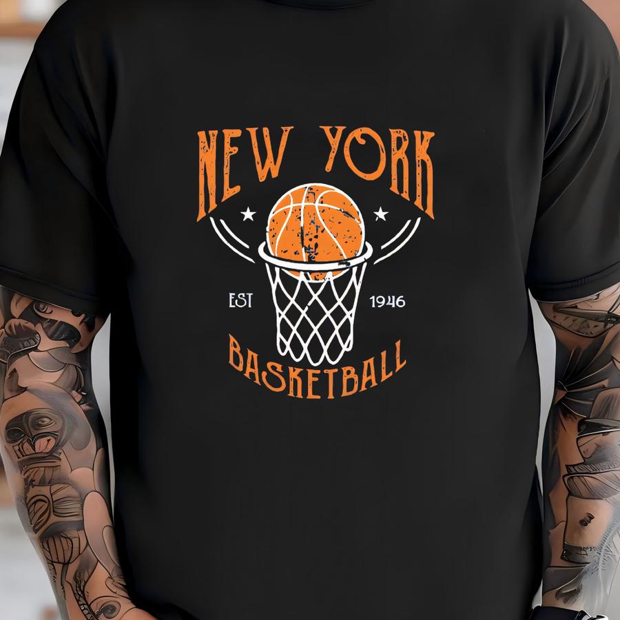 New York Basketball Vintage Est 1946 Unisex Classic Sweatshirt, New York Basketball Team Gameday Hoodie, Basketball Retro Shirt, Nyc Shirt T-shirt