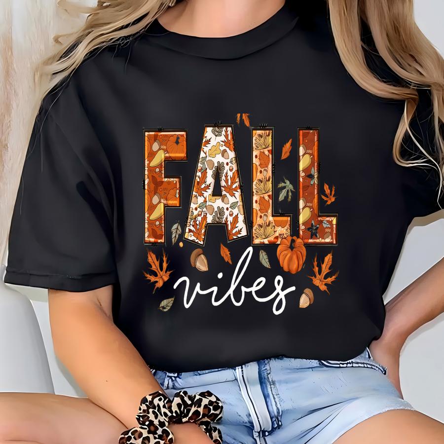 Fall Vibes Sweatshirt, Pumpkin Season Sweater, Thanksgiving Tshirt, Halloween Shirt, Fall Apparel, Autumn Hoodie, Thanksgiving Gifts T-shirt