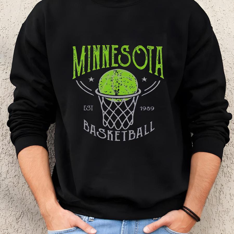Minnesota Basketball Est 1989 Navy Sweatshirt, Vintage Minnesota Basketball Team Gameday Hoodie, Basketball Retro Shirt, For Dad, For Mom Sweatshirt