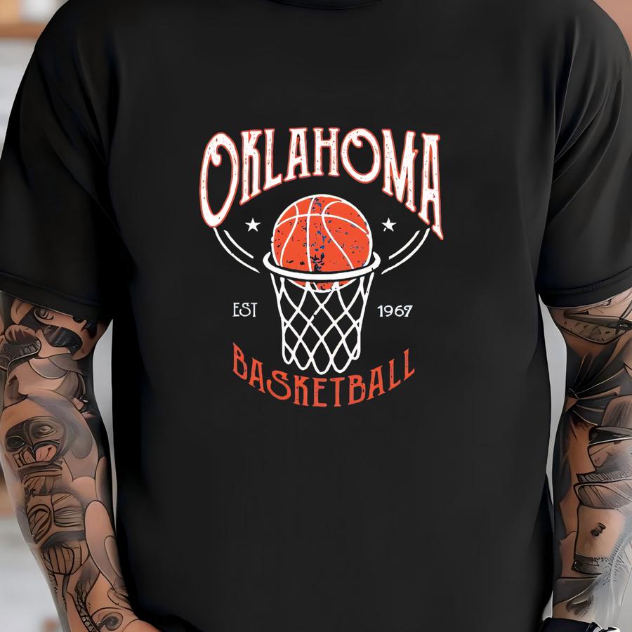 Oklahoma City Basketball Est 1967 Vintage Unisex Royal Blue Sweatshirt, Oklahoma City Basketball Team Gameday Hoodie, Basketball Retro Shirt T-shirt
