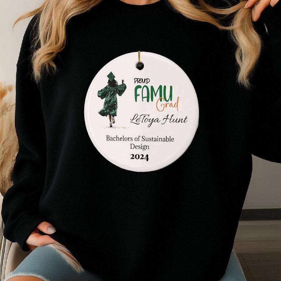 Custom Personalized Graduation Ceramic Ornaments Hbcu College University Highschool Sweatshirt