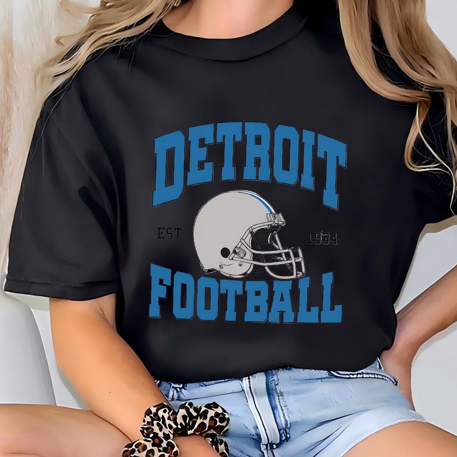 Vintage Detroit Football Shirt, Distressed Detroit Football Sweatshirt, Shirt, Detroit Fan Gifts, Team Shirt T-shirt