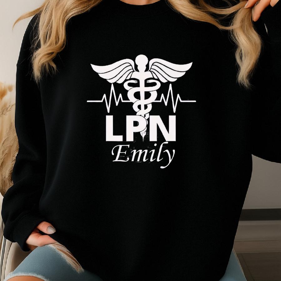 Personalized Lpn Shirt, Long Sve, Sweatshirt, Zip Hoodie, Gift, Pocket Lpn Licensed Practical Nurse, Lpn Graduation Sweatshirt