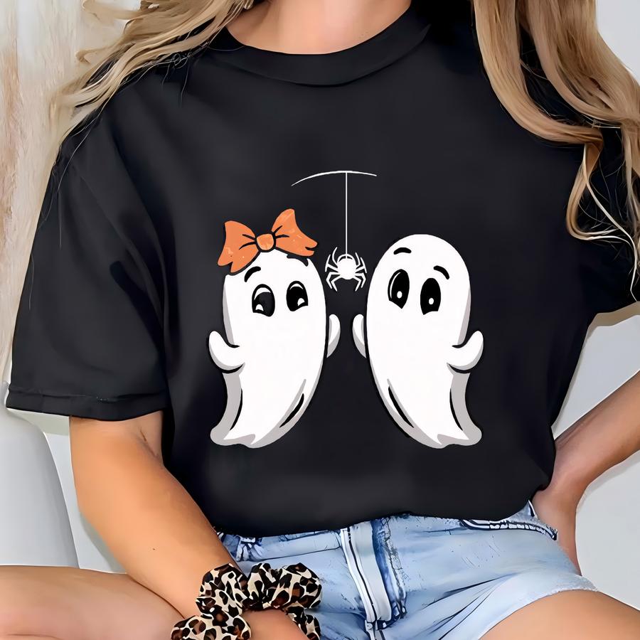 Cute Halloween Shirt, Ghost Shirt, Spooky Halloween Shirt, Cute Halloween Shirt, Retro Spooky Season Shirt, Halloween Lover Gift T-shirt