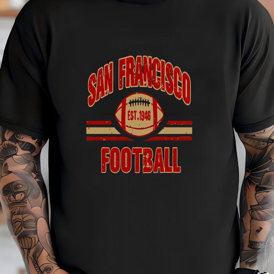 San Francisco Football Est 1946 Vintage 90s Comfort Color Tshirt, Sf Football Team Shirt, Football Gameday Shirt, Sports Tee, For Her T-shirt