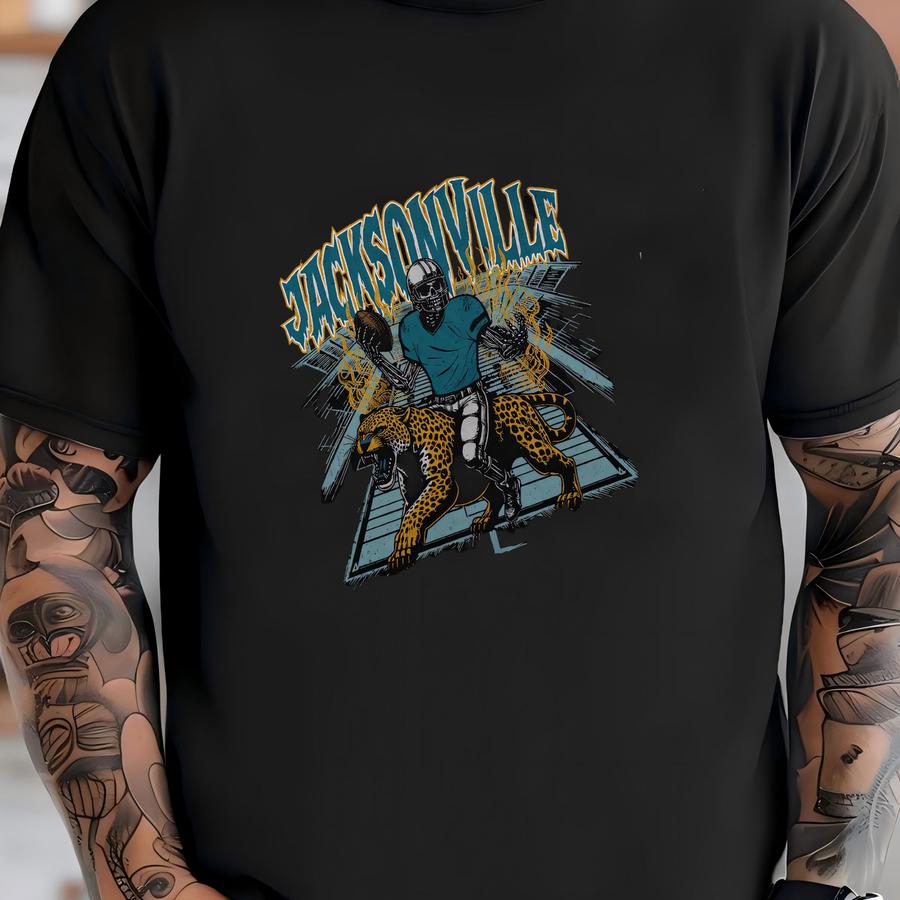 Jacksonville Football Skeleton Graphic Tee - Vintage Jaguars Shirt T-shirt