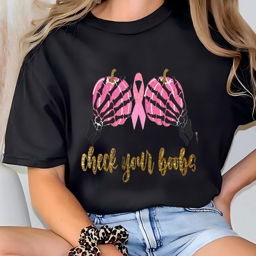 Breast Cancer Awareness Shirt: Pumpkin Ribbon Bella Canvas Tee T-shirt