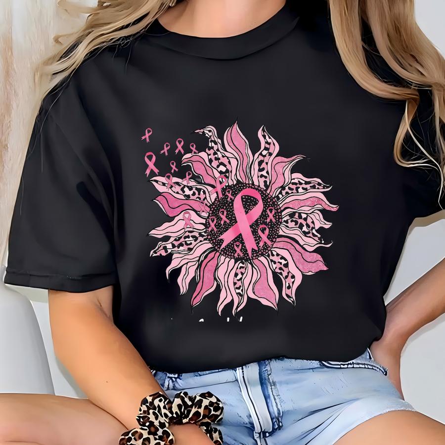 Faith Hope Love Breast Cancer Awareness Shirt, In October We Wear Pink Hoodie, Breast Cancer Fighter Tee, Motivational Pink Ribbon Shirts T-shirt