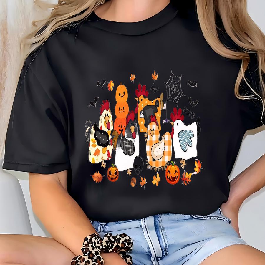 Halloween Chicken Shirt, Funny Halloween Shirt, Retro Halloween Shirt, Retro Fall Shirt, Thanksgiving Shirt, Fall Chicken Shirt, Fall Shirt T-shirt
