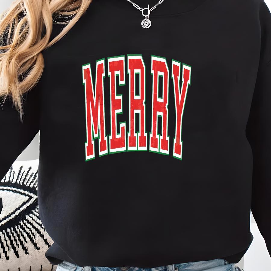 Merry Christmas Sweatshirt, Cute Winter Sweater, Christmas Shirt For Women, Holiday Sweater, Christmas Shirts, Christmas Crewneck Sweatshirt Sweatshirt