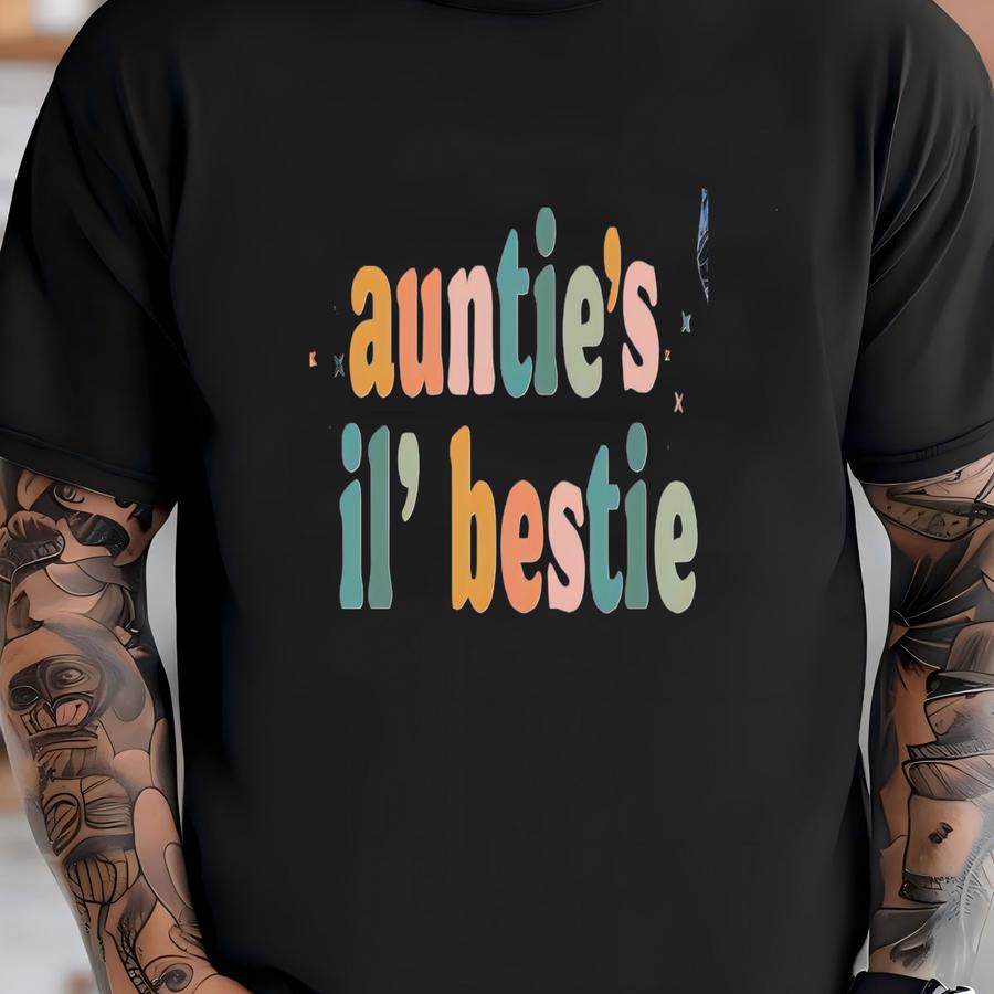 Auntie's Lil Bestie Shirt - Cute Auntie Toddler Shirt - Funny Aunt Kids Shirt - Niece/nephew Shirt - Hipster Aunt Kids Shirt T-shirt