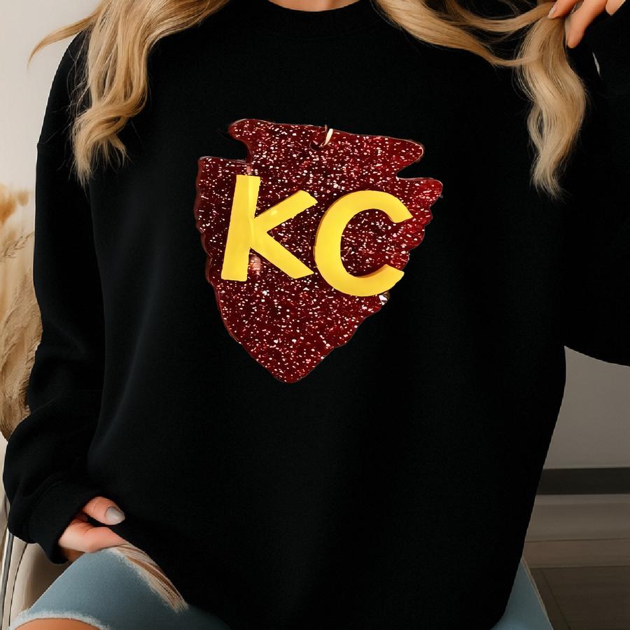 Glitter Arrowhead Kc Earrings Sweatshirt