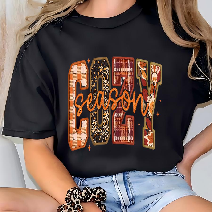 Cozy Season Sweatshirt, Retro Fall Sweatshirt, Get Cozy Sweatshirt, Womens Fall Sweaters, Fall Graphic Tee, Women Fall Shirt,sweater Weather T-shirt