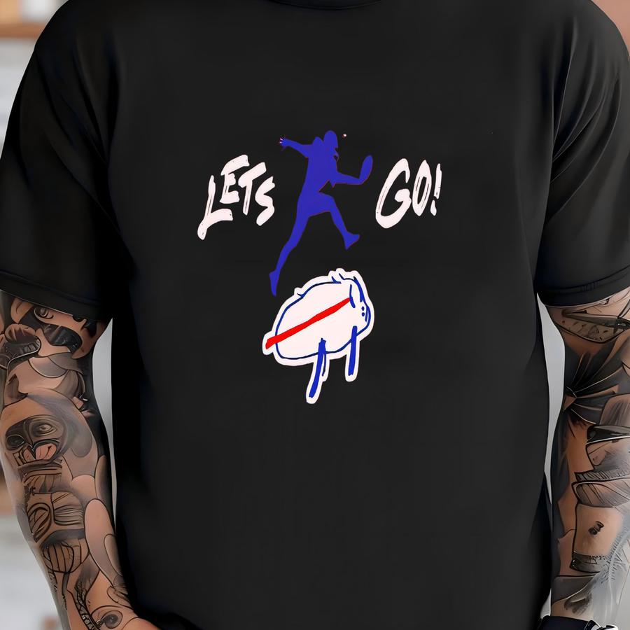 Buffalo Football Lets Go Shirt - Allen - Potato Drawing - Sport Fan Gift Idea - 716 Buffalo New York - Game Day - Jumping Hurdle T-shirt