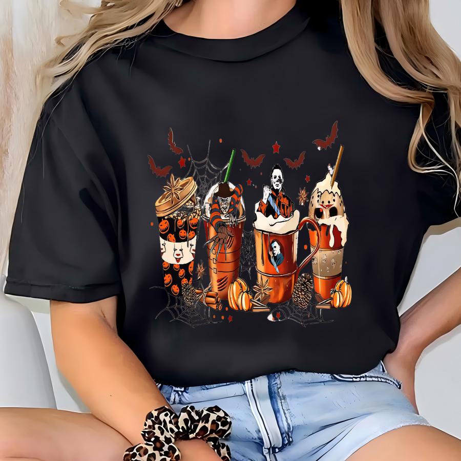 Skeleton Coffee Cups Sweatshirt, Coffee Cups Sweatshirt, Skull Coffee Cup Sweatshirt, Skeleton Halloween Sweatshirt, Coffee Lover Sweatshirt T-shirt