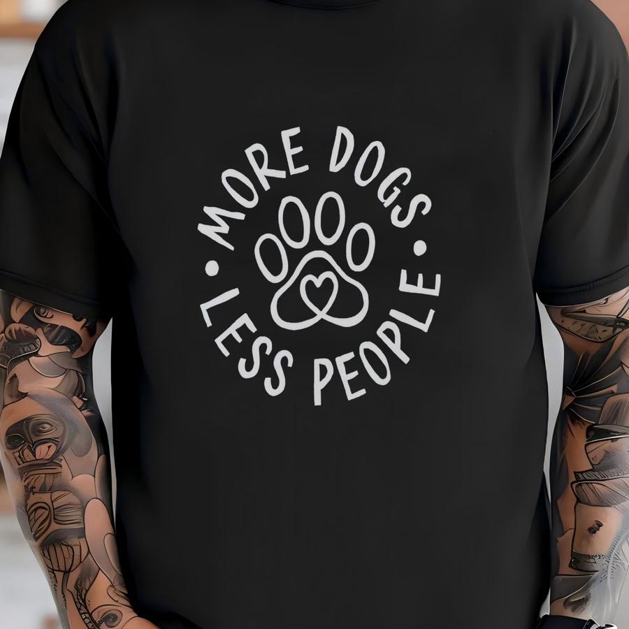 More Dogs Less People ® Hoodie Garment Dyed Vintage Aesthetic Dog Tee Premium Tshirt Funny Dog Lover Unisex Tee T-shirt