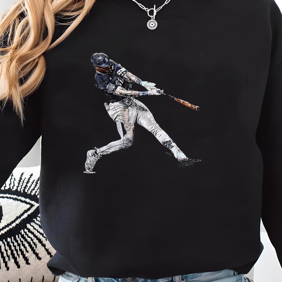 Julio Rodriguez Poster Seattle Mariners Wall Art Print Baseball Sports Poster Mlb Canvas Print Framed Poster Baseball Poster Home Decor G25 Sweatshirt