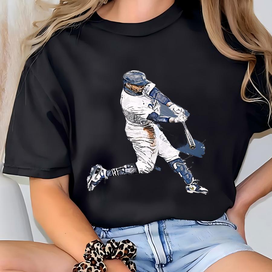 Mookie Betts Poster Los Angeles Dodgers Wall Art Print Baseball Sports Poster Mlb Canvas Print Framed Poster Baseball Poster Home Decor G28 T-shirt