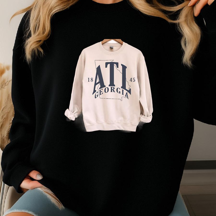 Atl Atlanta Sweatshirt | Unisex Cozy Atl Crewneck | Georgia Skyline Pullover | Atlanta Streetwear | Custom Colors Sizes | Gift Idea Sweatshirt