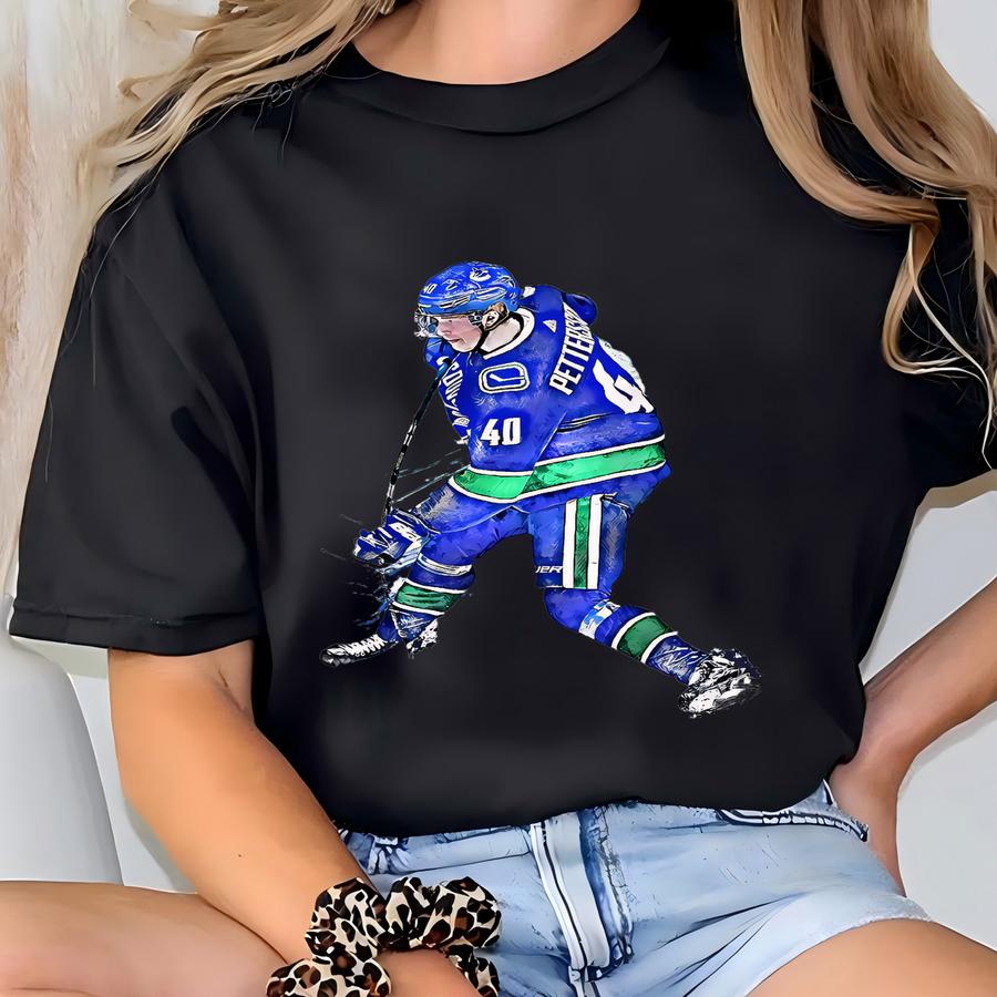 Elias Pettersson Poster Vancouver Canucks Wall Art Print Hockey Sports Poster Canvas Print Framed Poster Hockey Poster Home Decor G60 T-shirt