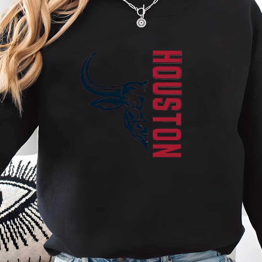Houston Football Shirt, Texan Football Gameday Shirt, Houston Football Apparel, Houston Sports Apparel, Retro Texan Football Fan Gift Idea Sweatshirt
