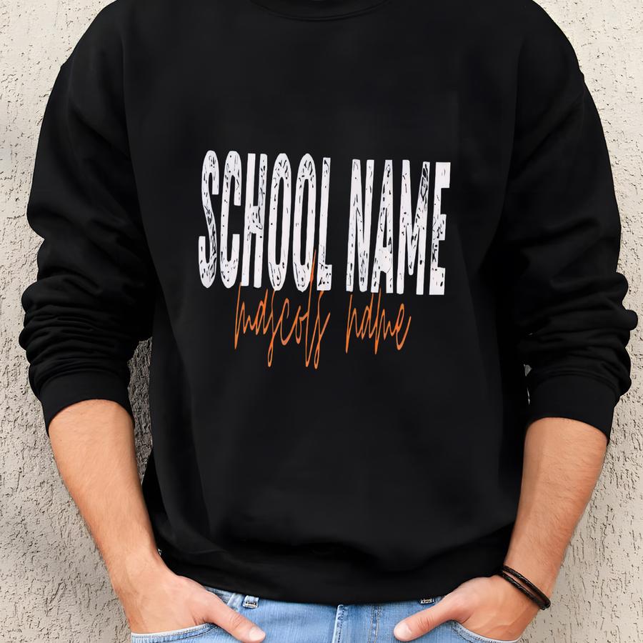 Custom School Mascot Sweatshirt, Custom School Spirit Shirt, Personalized School Sweatshirt, Teacher Team Shirts, Custom Matching Team Shirt Sweatshirt