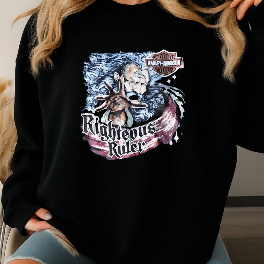 Vtg 1992 3d Emblem Righteous Ruler Wizard Graphic Paper Thin Single Stitch T-shirt Motorcycle Tee Usa M Sweatshirt