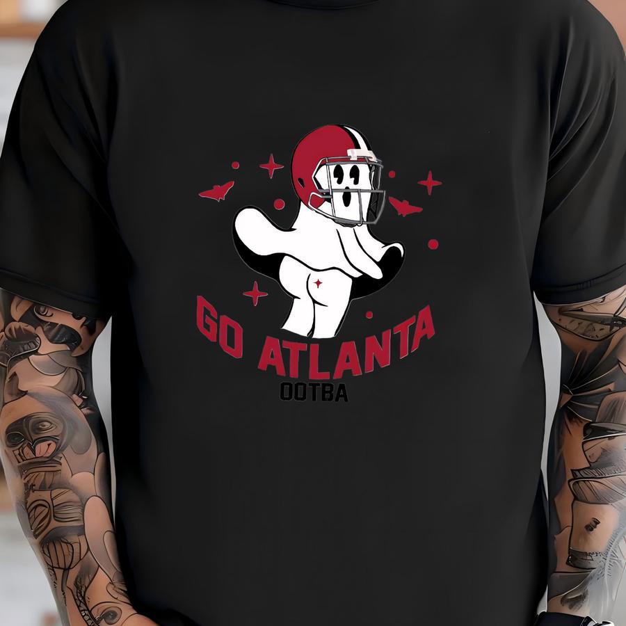 Go Atlanta Football Retro Funny Ghost Sweatshirt, Atlanta Football Team Spooky Season Hoodie, Football Retro Shirt, Halloween Sweatshirt T-shirt