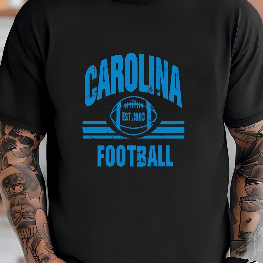 Carolina Football Est 1993 Vintage Comfort Color Dark Tshirt, Carolina Football Team Retro 90s Shirt, Football Gameday Shirt, Sports Tshirt T-shirt