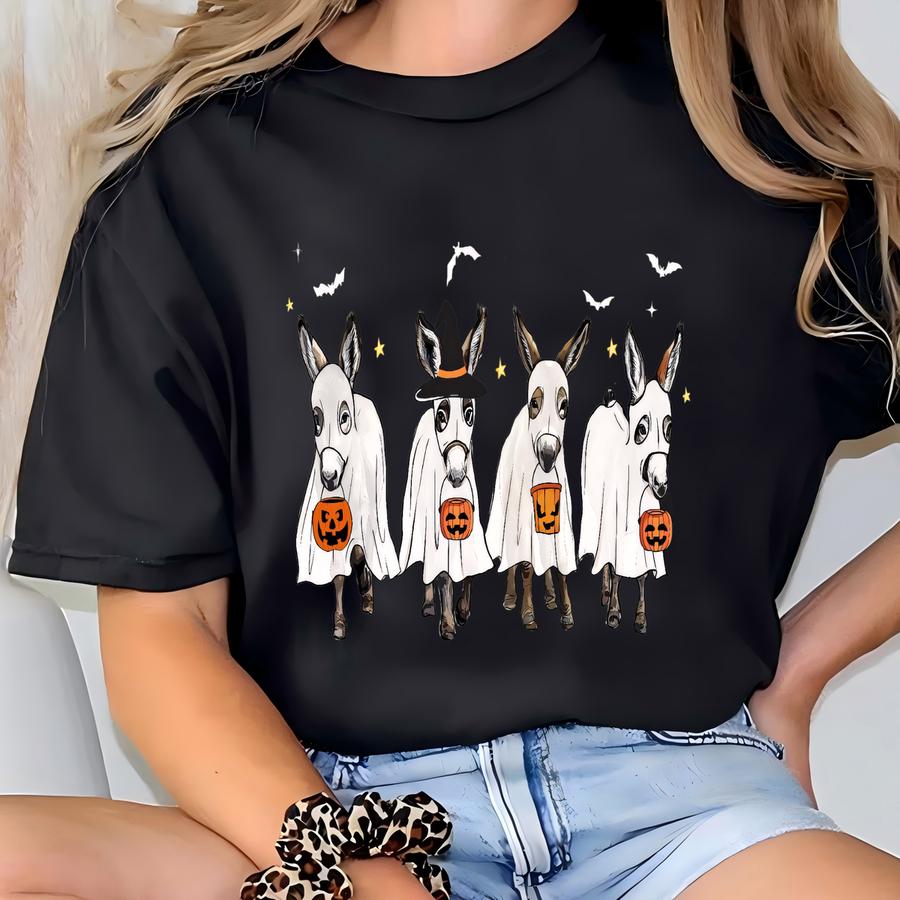 Halloween Donkey Sweatshirt, Spooky Donkey Shirt, Fall Shirt, Farm Animal Shirt, Halloween Sweatshirt, Halloween Costume, Happy Halloween T-shirt
