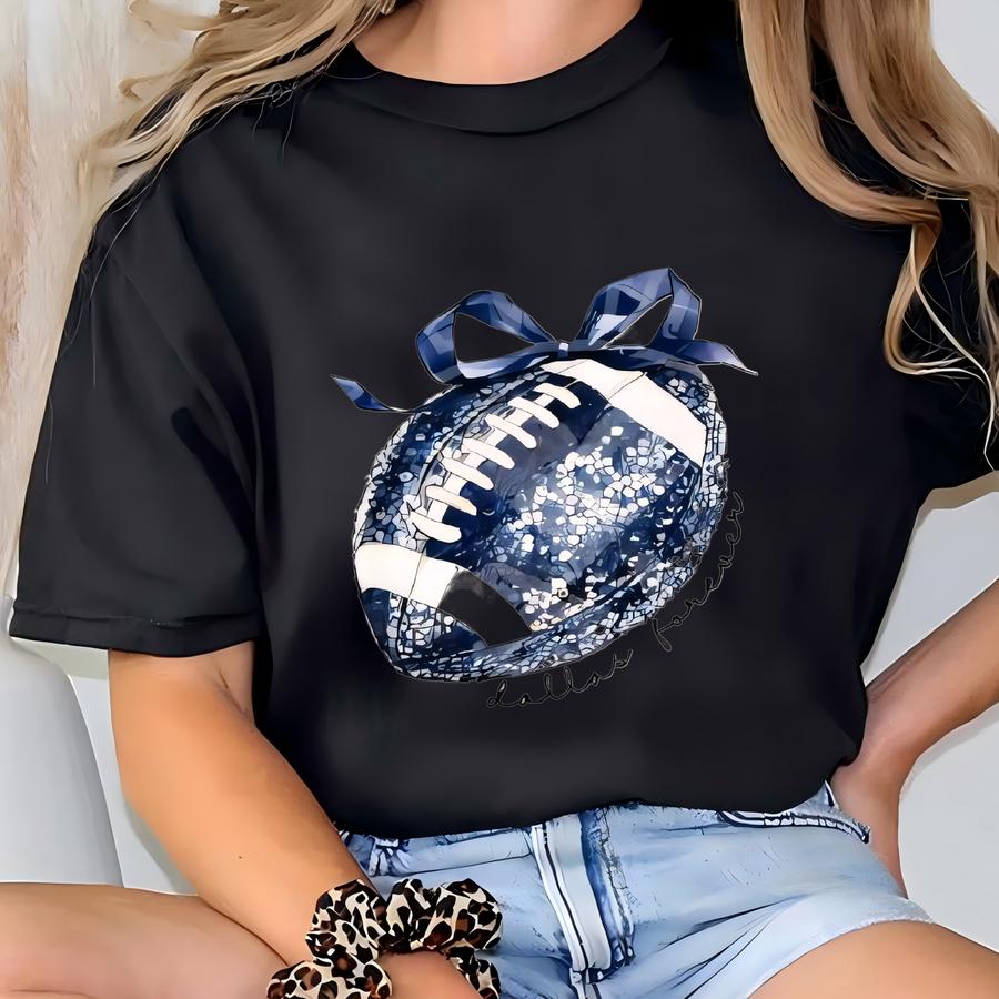 Forever Football Tee Or Sweater! Faux Sequins Coquette Football Shirt/sweater Pullover T-shirt